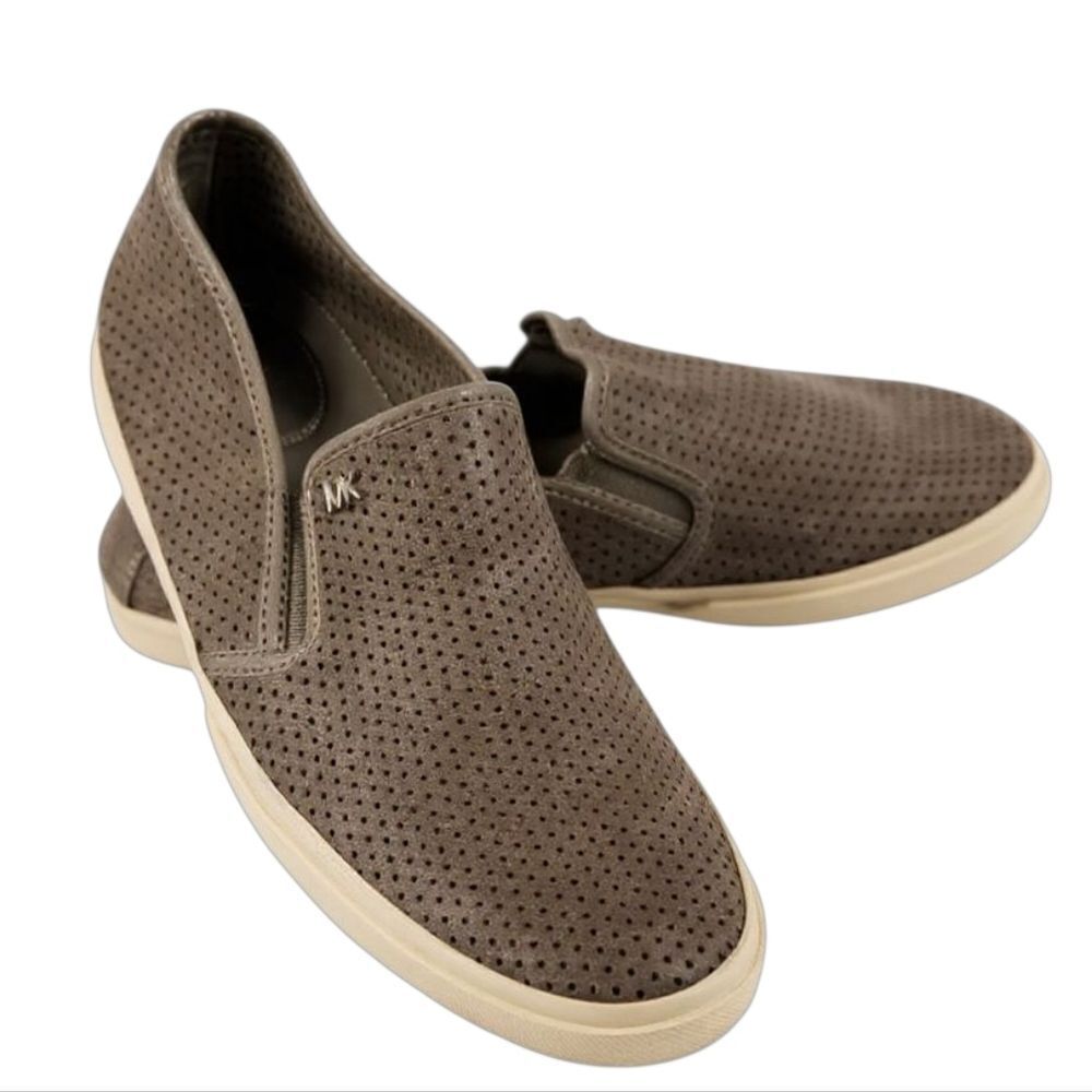 Michael Kors Gray Leather Slipons sz 9.5